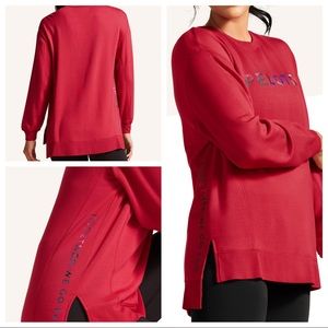 Peloton Red Modern Side Slit Weekender Sweatshirt Small